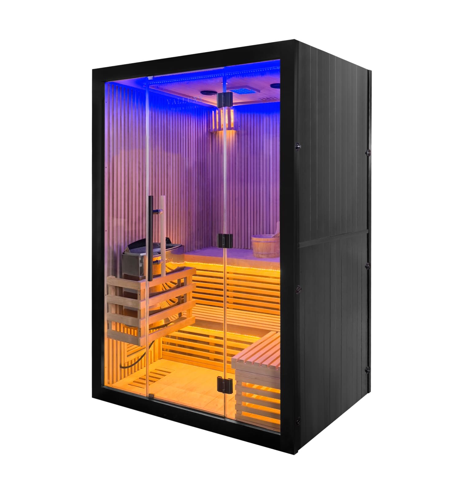 Traditional Canadian Hemlock Sauna — 1.5 × 1.3 × 2.1m Traditional Canadian Hemlock Sauna — 1.5 × 1.3 × 2.1m